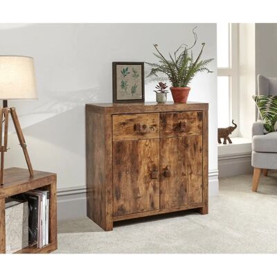 GFW Jakarta Mango Wood Effect 2 Door 2 Drawer Compact Sideboard - Sideboard GFW Jakarta Mango Wood Effect 2 Door 2 Drawer Compact Sideboard - Sideboard