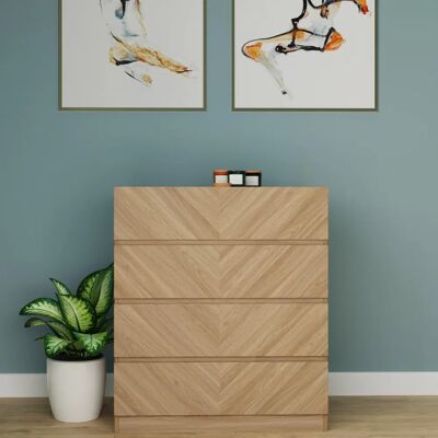 Phoenix Euro Oak 4-Drawer Chest - Furniture Phoenix Euro Oak 4-Drawer Chest - Furniture