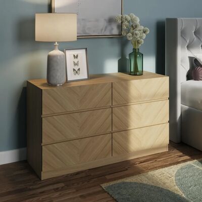 GFW Catania Euro Oak 33 Drawer Chest of Drawers - Chest of Drawers GFW Catania Euro Oak 33 Drawer Chest of Drawers - Chest of Drawers