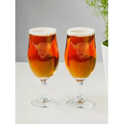 The Just Slate Company Highland Cow Craft Beer Glass - Set of 2, 383ml - Craft Beer Glass The Just Slate Company Highland Cow Craft Beer Glass - Set of 2, 383ml - Craft Beer Glass