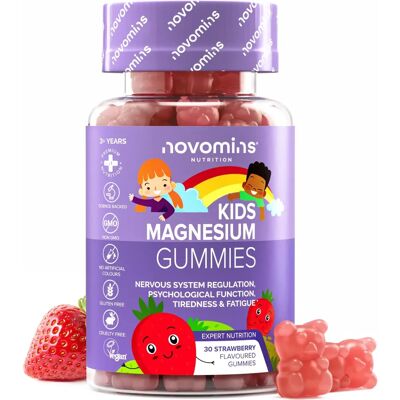 Novomins Pink Magnesium Gummies - Childrens Supplements - 30 Chewable Vitamins Novomins Pink Magnesium Gummies - Childrens Supplements - 30 Chewable Vitamins
