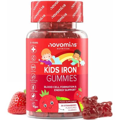 Novomins Kids Iron Gummies - Vegan - Supports Immunity - 1 Month Novomins Kids Iron Gummies - Vegan - Supports Immunity - 1 Month