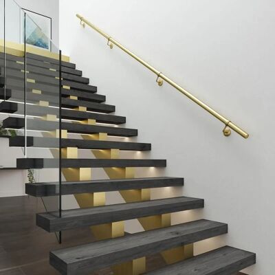 Rothley - Metal Handrail Kit - Satin Brass - 3.6m - Handrail Kit Rothley - Metal Handrail Kit - Satin Brass - 3.6m - Handrail Kit