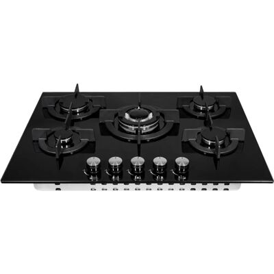 Cookology 70cm Black 5 Burner Gas Hob Cookology 70cm Black 5 Burner Gas Hob