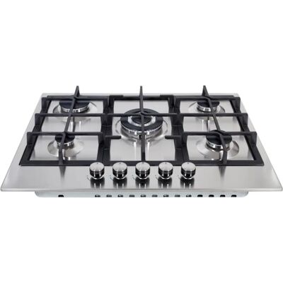 Cookology 70cm Gas Hob Built-in 5 Burner Auto-Ignition Wok Burner Cookology 70cm Gas Hob Built-in 5 Burner Auto-Ignition Wok Burner
