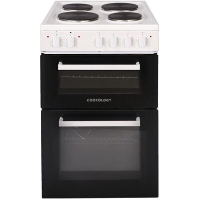 Cookology - 50cm White - Freestanding - Double Electric Cooker Cookology - 50cm White - Freestanding - Double Electric Cooker