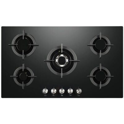 Cookology - 90cm Black 5 Burner - Wok Burner - Gas Hob Cookology - 90cm Black 5 Burner - Wok Burner - Gas Hob