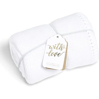 The Little Green Sheep Organic Knitted Cellular Baby Blanket - White The Little Green Sheep Organic Knitted Cellular Baby Blanket - White