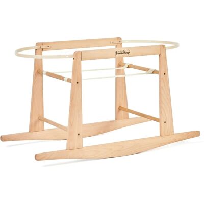 The Little Green Sheep Natural Beech Moses Basket Rocking Stand - Baby Nursery Accessory The Little Green Sheep Natural Beech Moses Basket Rocking Stand - Baby Nursery Accessory