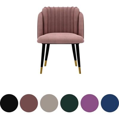 Life Interiors Pink Velvet Dining Chair - Lux Retro - Dining Chair Life Interiors Pink Velvet Dining Chair - Lux Retro - Dining Chair