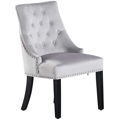Life Interiors Winchester Lux Velvet Dining Chair - Light grey Life Interiors Winchester Lux Velvet Dining Chair - Light grey