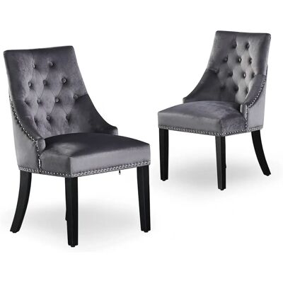 Life Interiors Winchester Lux Velvet Dining Chair - Dark grey - Dining Chair Life Interiors Winchester Lux Velvet Dining Chair - Dark grey - Dining Chair