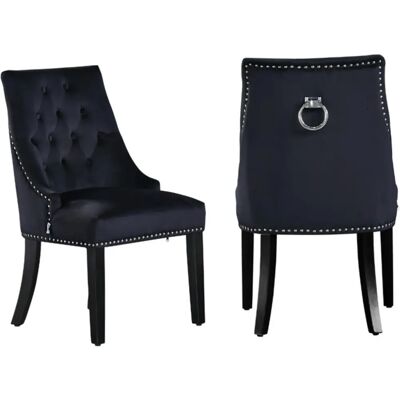 Life Interiors Winchester Lux Velvet Dining Chair - Black Life Interiors Winchester Lux Velvet Dining Chair - Black