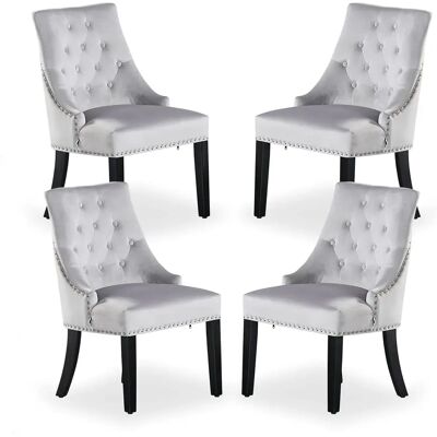 Life Interiors Winchester Lux Velvet Dining Chairs - Light grey Life Interiors Winchester Lux Velvet Dining Chairs - Light grey