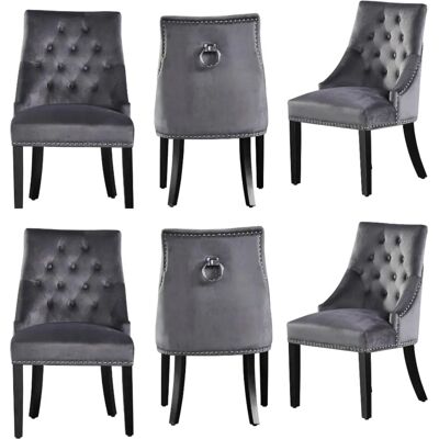 Life Interiors Winchester Lux Velvet Dining Chairs - Dark Grey - Dining Chairs Life Interiors Winchester Lux Velvet Dining Chairs - Dark Grey - Dining Chairs
