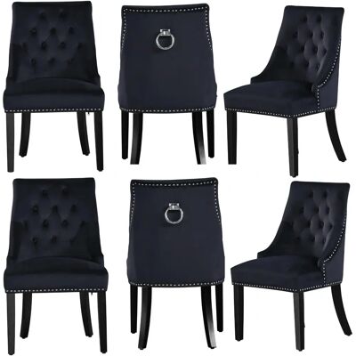 Life Interiors Windsor Velvet Dining Chair - Black - Dining Chair Life Interiors Windsor Velvet Dining Chair - Black - Dining Chair