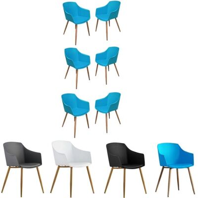 Life Interiors Eden - Lot de 6 chaises en plastique au design scandinave - Bleu - Publicité Life Interiors Eden - Lot de 6 chaises en plastique au design scandinave - Bleu - Publicité