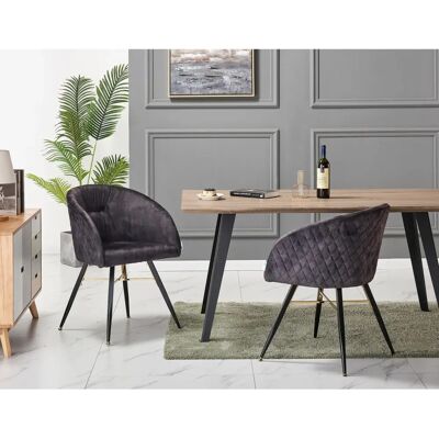 Chaises de salle à manger en velours de luxe Viterbo – Lot de 2 - Noir - Publicité Chaises de salle à manger en velours de luxe Viterbo – Lot de 2 - Noir - Publicité
