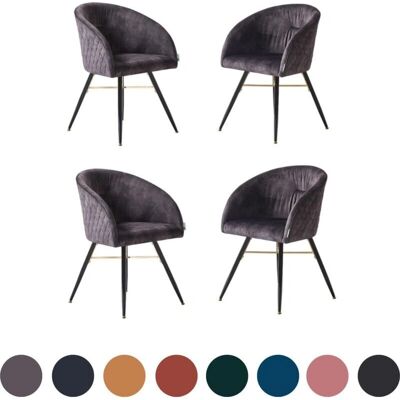 Life Interiors Viterbo Lux Velvet Dining Chairs - Set Of 4 Black Life Interiors Viterbo Lux Velvet Dining Chairs - Set Of 4 Black