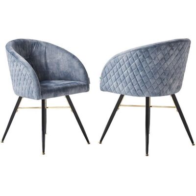 Life Interiors Viterbo Lux Velvet Dining Chairs - Grey - Set of 2 Life Interiors Viterbo Lux Velvet Dining Chairs - Grey - Set of 2