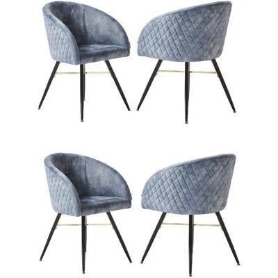 Life Interiors Vittorio Lux Velvet Dining Chairs - Gray - Dining Chairs Life Interiors Vittorio Lux Velvet Dining Chairs - Gray - Dining Chairs