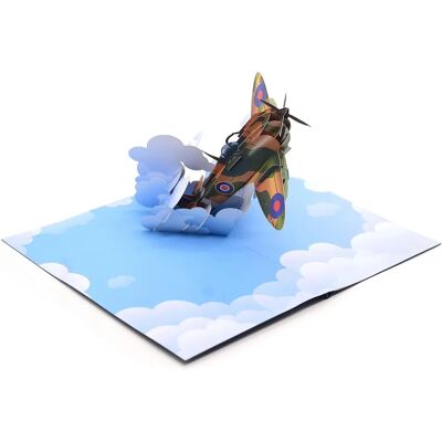 ASVP SHOP - Spitfire 3D Pop-Up Carte - Cadeau Aviation - Histoire - Carte - Publicité ASVP SHOP - Spitfire 3D Pop-Up Carte - Cadeau Aviation - Histoire - Carte - Publicité