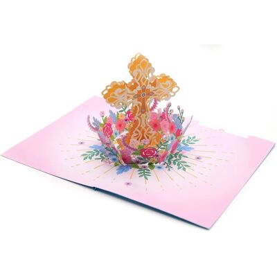 Asvp Shop - Holly Croix 3d Pop Up Carte - Handmade - Publicité Asvp Shop - Holly Croix 3d Pop Up Carte - Handmade - Publicité