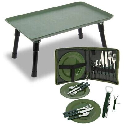 NGT - Carp Bivvy Table - Cutlery Set - Case Included - Dining Set NGT - Carp Bivvy Table - Cutlery Set - Case Included - Dining Set