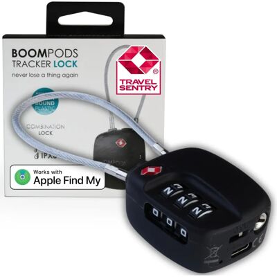 Boompods Lock TSA Traceur de Sac - Noir - Localisateur d'Objets Personnels - Publicité Boompods Lock TSA Traceur de Sac - Noir - Localisateur d'Objets Personnels - Publicité