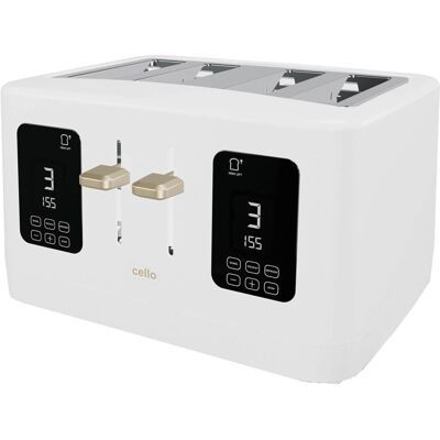 Cello Digital 4 Slice Toaster - Wide Slot, 7 Browning Levels, 1600W Cello Digital 4 Slice Toaster - Wide Slot, 7 Browning Levels, 1600W