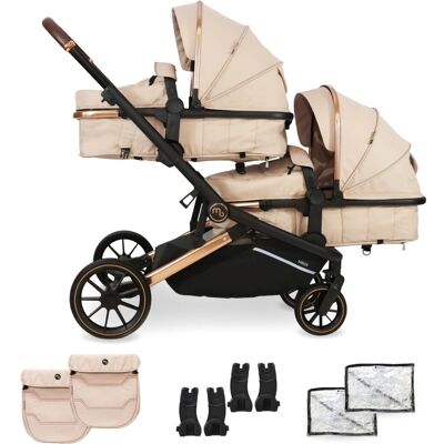 My Babiie MB33 Dani Dyer Tandem Pushchair - Black Leopard My Babiie MB33 Dani Dyer Tandem Pushchair - Black Leopard