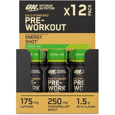 Optimum Nutrition Gold Standard Pre-Workout Shot Zitrone Limette - Energienahrung Optimum Nutrition Gold Standard Pre-Workout Shot Zitrone Limette - Energienahrung