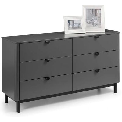 Julian Bowen Chloe Storm Grey 6 Drawer Chest of Drawers - Kommode Julian Bowen Chloe Storm Grey 6 Drawer Chest of Drawers - Kommode