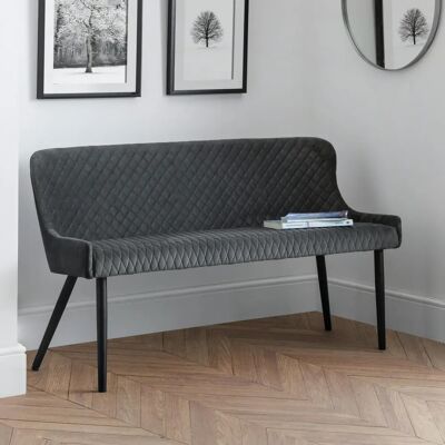Julian Bowen Luxe 143cm Grauer Samt Esszimmerbank - Bank Julian Bowen Luxe 143cm Grauer Samt Esszimmerbank - Bank
