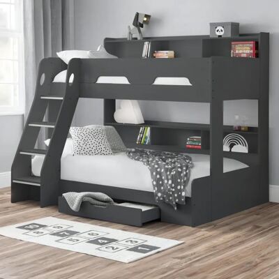 Julian Bowen Orion Triple Bunk Bed Frame - Anthracite/White Julian Bowen Orion Triple Bunk Bed Frame - Anthracite/White