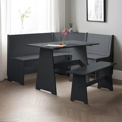 Julian Bowen Newport 109cm Anthracite Corner Dining Set - Corner Dining Set Julian Bowen Newport 109cm Anthracite Corner Dining Set - Corner Dining Set