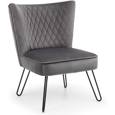 Fauteuil en Velours Gris Lisbon de Julian Bowen - Fauteuil d'appoint Fauteuil en Velours Gris Lisbon de Julian Bowen - Fauteuil d'appoint