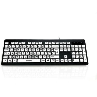Accuratus KYB-Rainbow2-Blk - Black/White - Wired USB - UK English Keyboard Accuratus KYB-Rainbow2-Blk - Black/White - Wired USB - UK English Keyboard