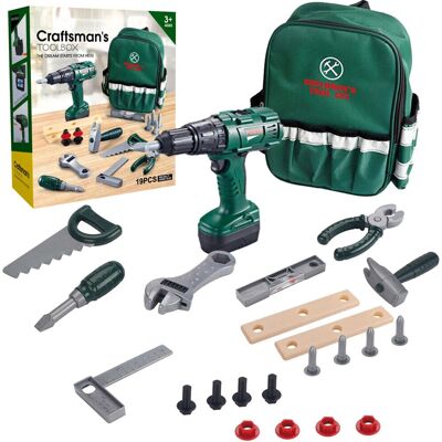 The Magic Toy Shop - Kid's Craftman's Toolbox - 19pcs The Magic Toy Shop - Kid's Craftman's Toolbox - 19pcs