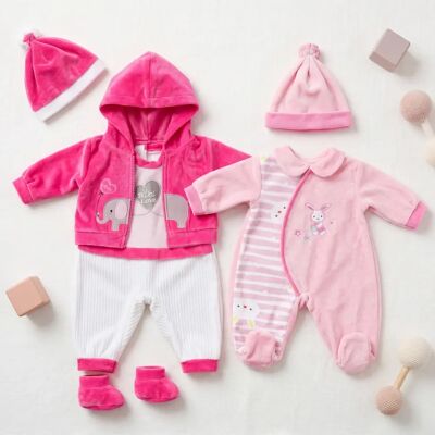 Bibi - Bibi 20in Baby Doll - Pink Clothes - 2 Outfits - Doll Bibi - Bibi 20in Baby Doll - Pink Clothes - 2 Outfits - Doll