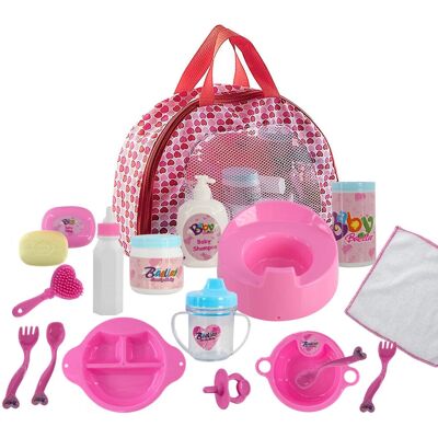 BiBi - Doll Accessories - Carry Case - Feeding Set - Doll accessory set BiBi - Doll Accessories - Carry Case - Feeding Set - Doll accessory set