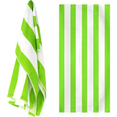 GEEZY Green Stripes Large Microfibre Striped Bath Towel GEEZY Green Stripes Large Microfibre Striped Bath Towel