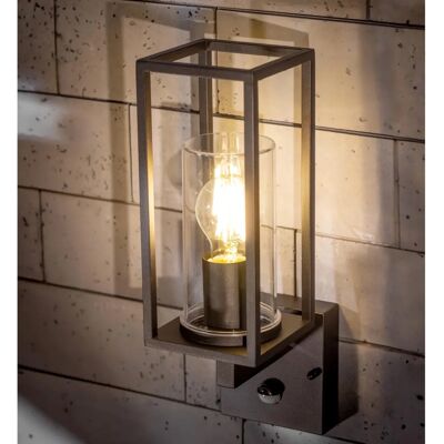 C.G.C Lighting Black Wall Lantern PIR Motion Sensor Garden Porch C.G.C Lighting Black Wall Lantern PIR Motion Sensor Garden Porch