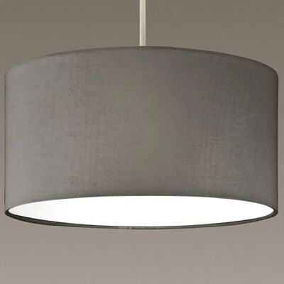 CGC Lucia Grey Fabric Lamp Shade - Cylinder Drum Pendant Light CGC Lucia Grey Fabric Lamp Shade - Cylinder Drum Pendant Light