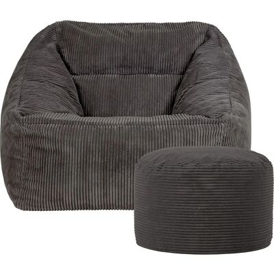 German Brand Model - Cord Gray Bean Bag Chair German Brand Model - Cord Gray Bean Bag Chair