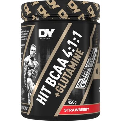 Dorian Yates - Strawberry BCAA 4:1:1 + Glutamine - 450g Supplement Dorian Yates - Strawberry BCAA 4:1:1 + Glutamine - 450g Supplement