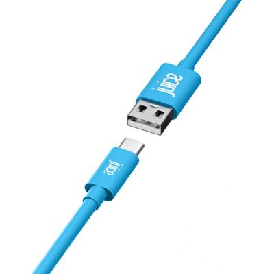 Juice JUI-CABLE-TYPEC-2M-RND-AQA - USB Cable - Blue Juice JUI-CABLE-TYPEC-2M-RND-AQA - USB Cable - Blue