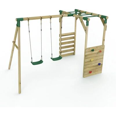 Rebo - Venus - Green - Wooden - Swing Set Rebo - Venus - Green - Wooden - Swing Set