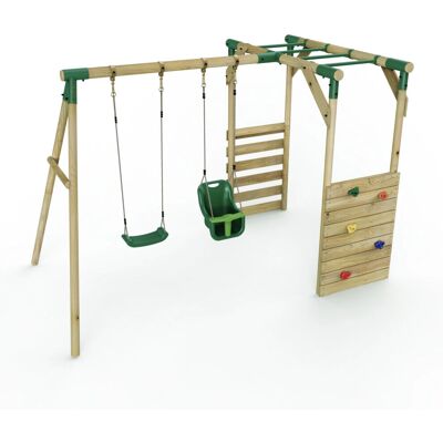 Rebo - Luna - Green - Wood - Swing Set Rebo - Luna - Green - Wood - Swing Set