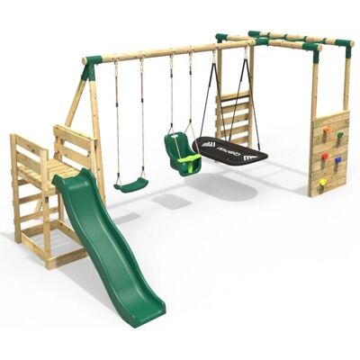 Rebo - Halley - Green - Wood - Swing Set Rebo - Halley - Green - Wood - Swing Set